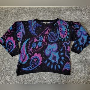 L.A. Lady 80s/90s Vintage Funky Cool Floral Sweater Size 42